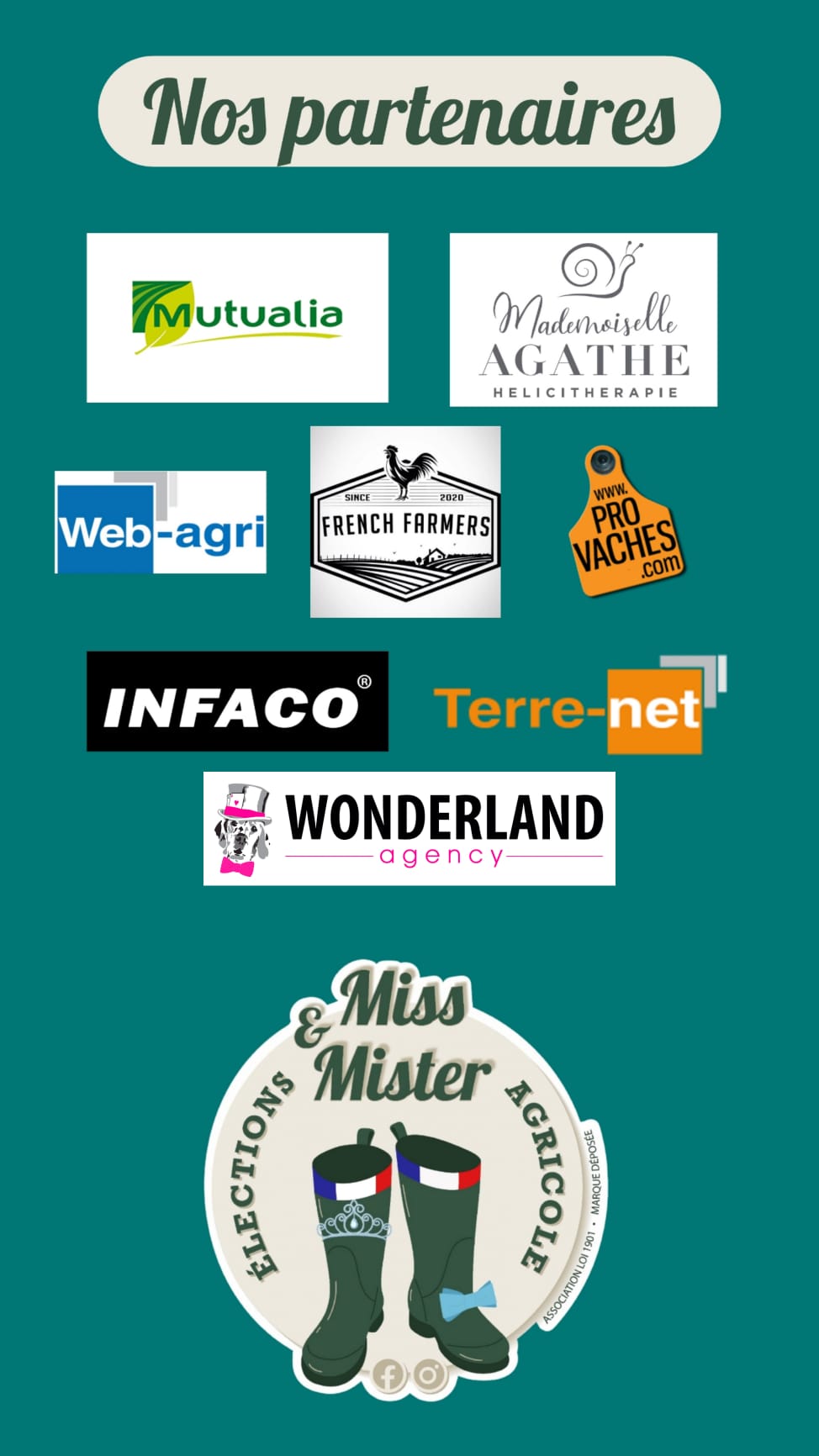 les partenaires du concours Miss & Mister Agricole